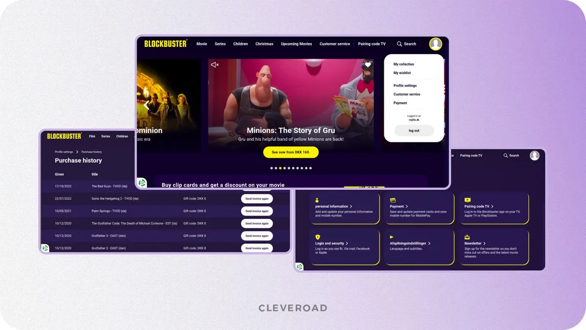 Blockbuster streaming video platform developed by Cleveroad