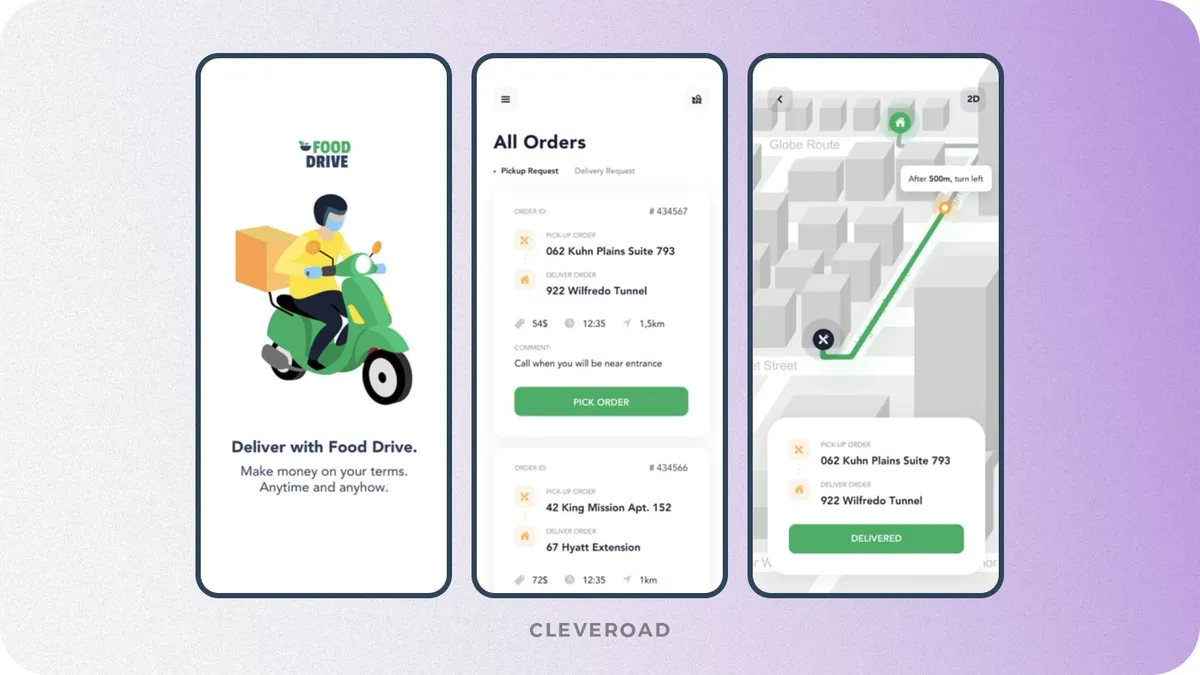 Build a food delivery app for couriers
