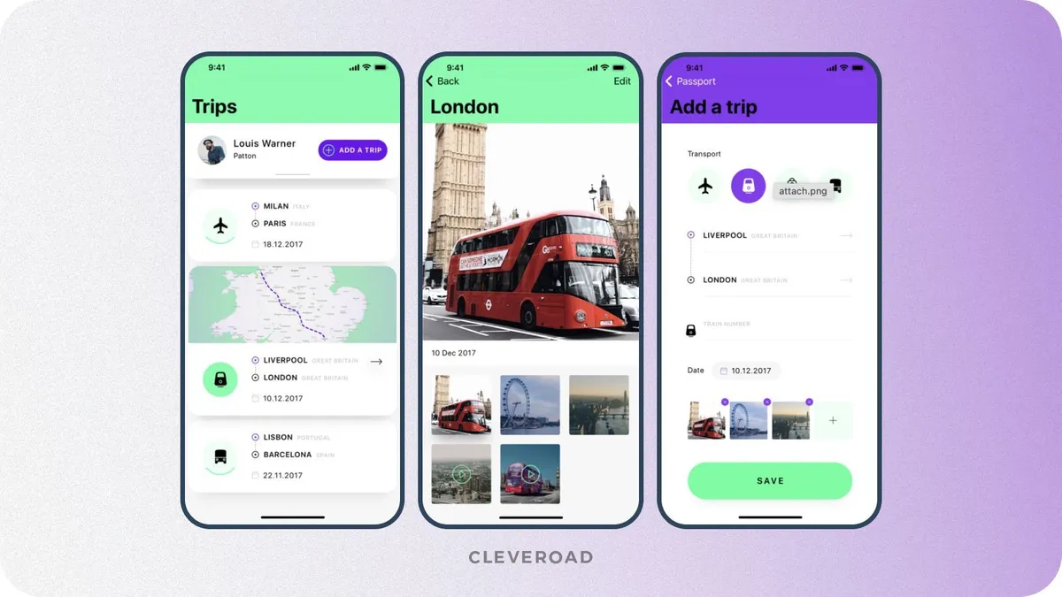 travel app by Cleveroad