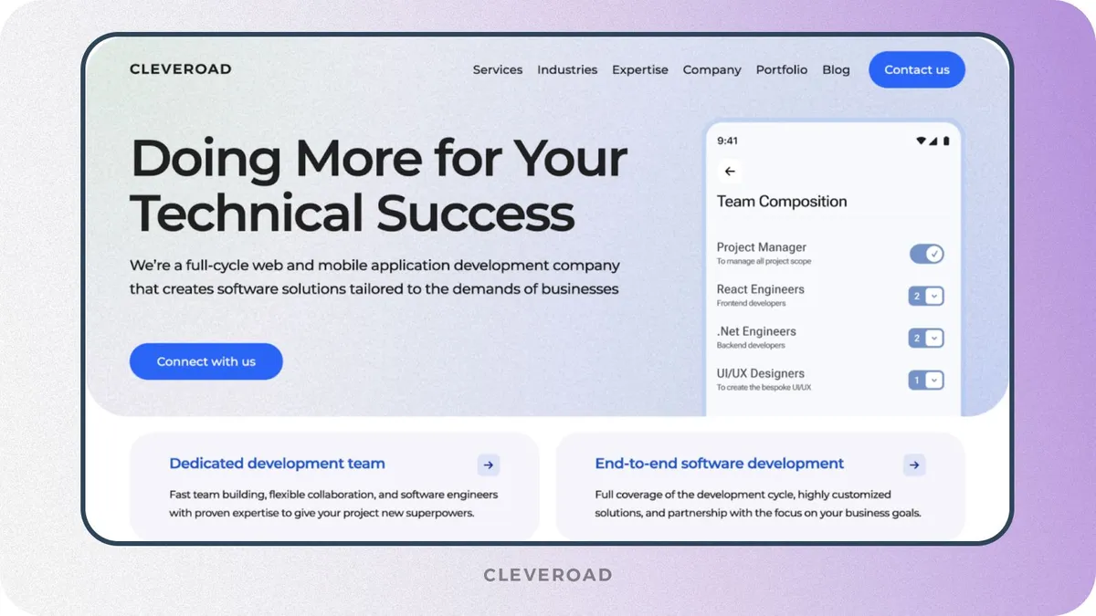 Cleveroad as a Flutter app development agency
