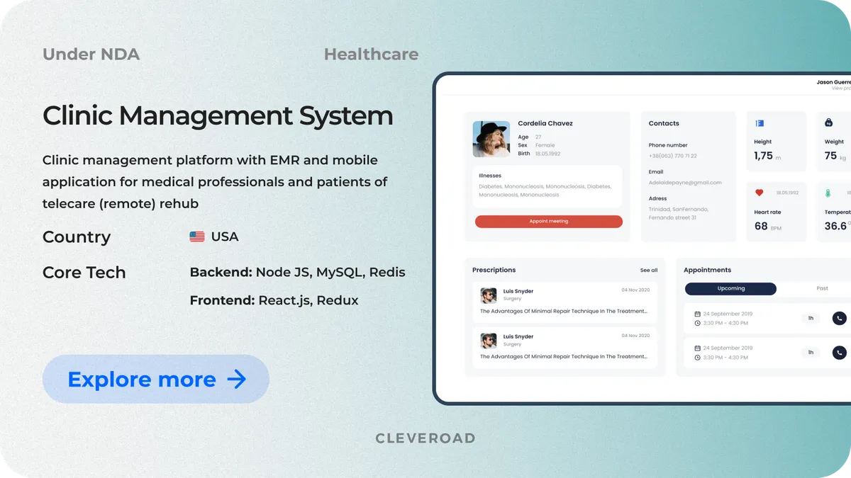 Clinic management system by Cleveroad