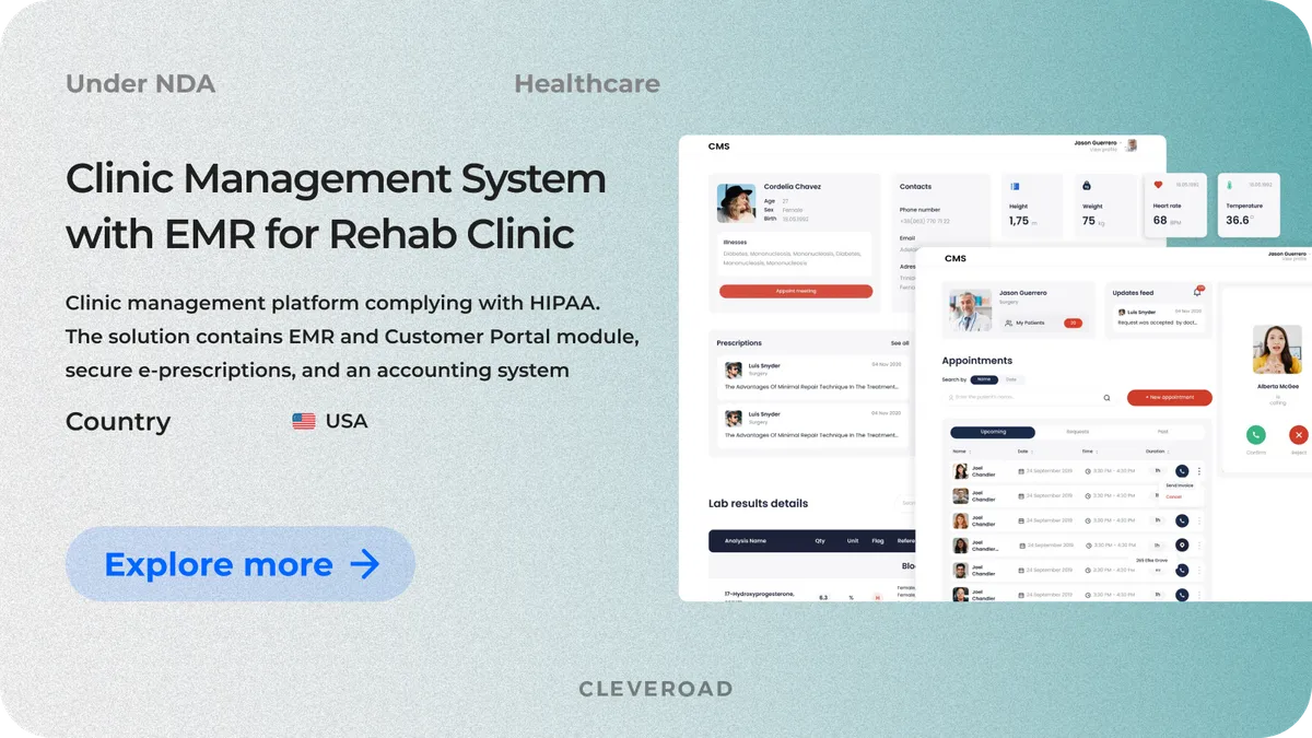 Clinic management system by Cleveroad