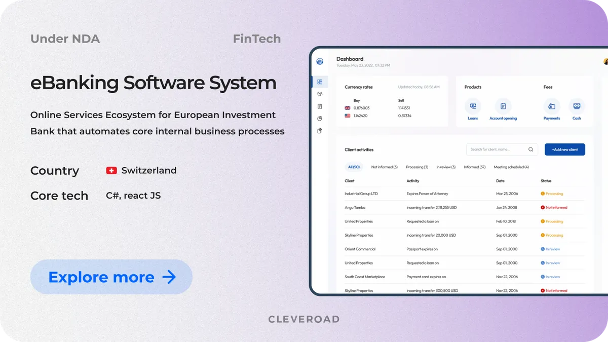 eBanking software system