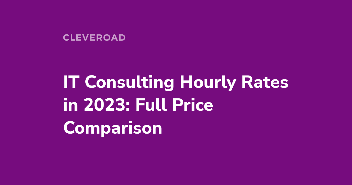 IT Consulting Hourly Rates By Country and Specialization