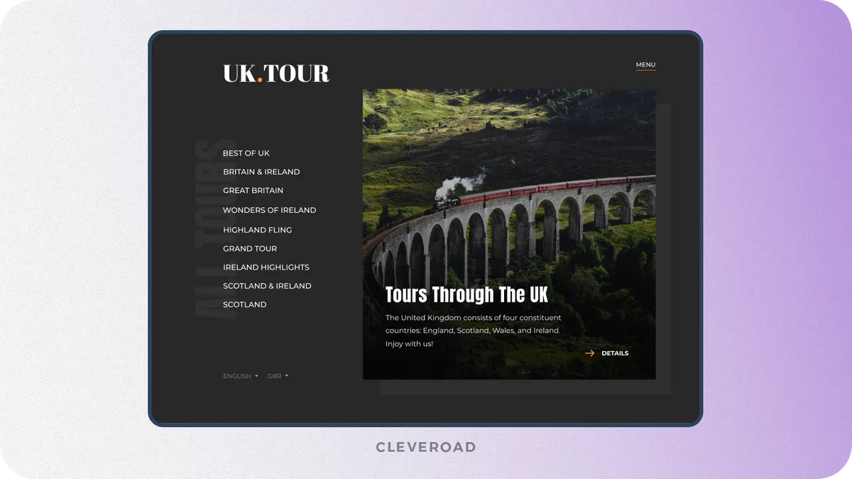 Marketplace for travel agency design created by Cleveroad