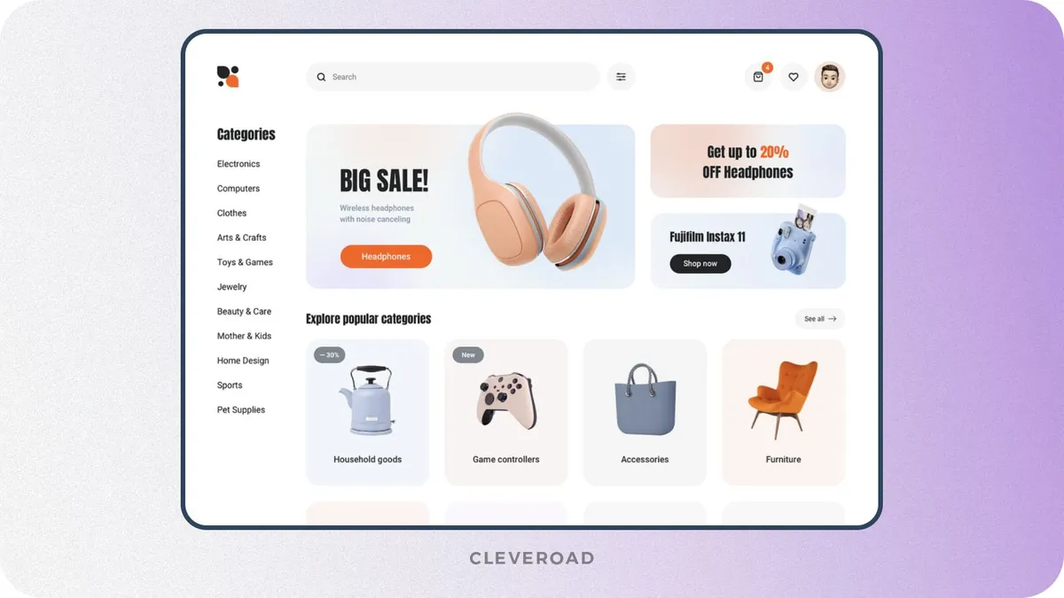 marketplace website from Cleveroad