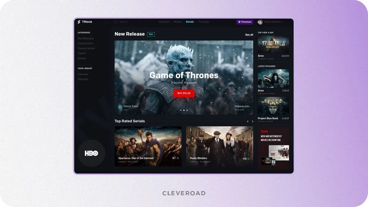 Media platform for watching movies from Cleveroad