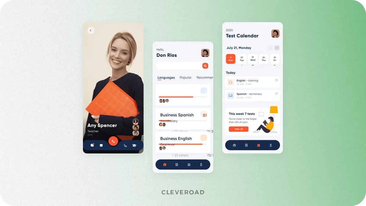 Mobile app for learning languages by Cleveroad