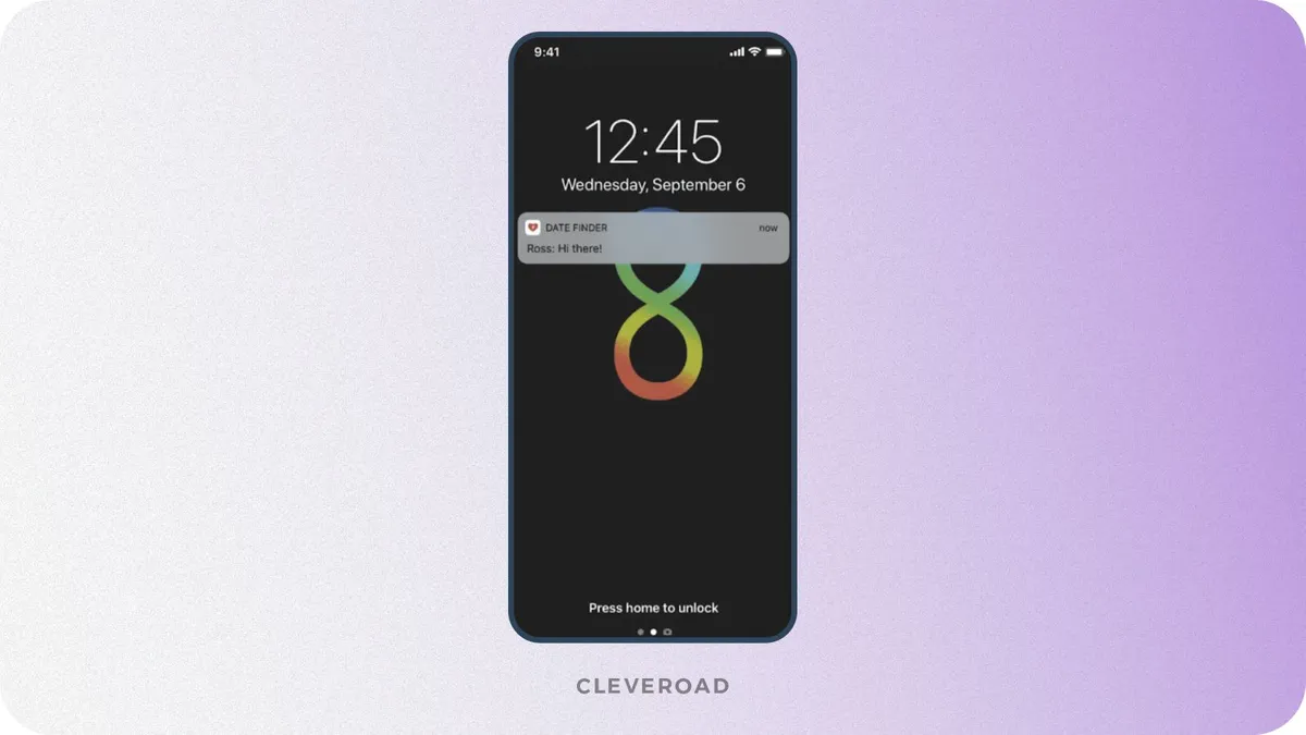 Push notifications in Date Finder app