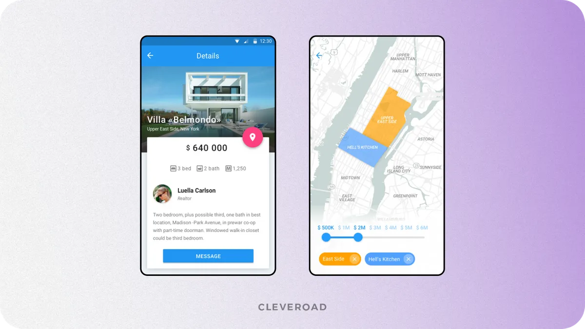 Real estate mobile interface