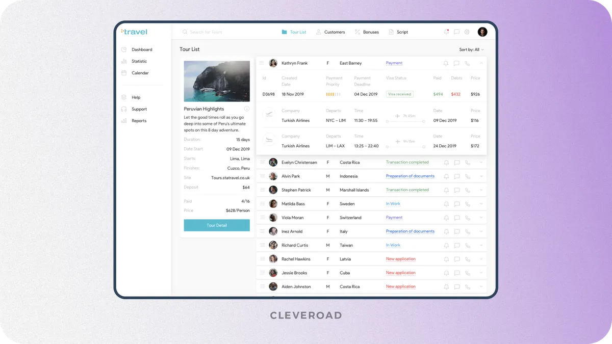 Travel CRM by Cleveroad