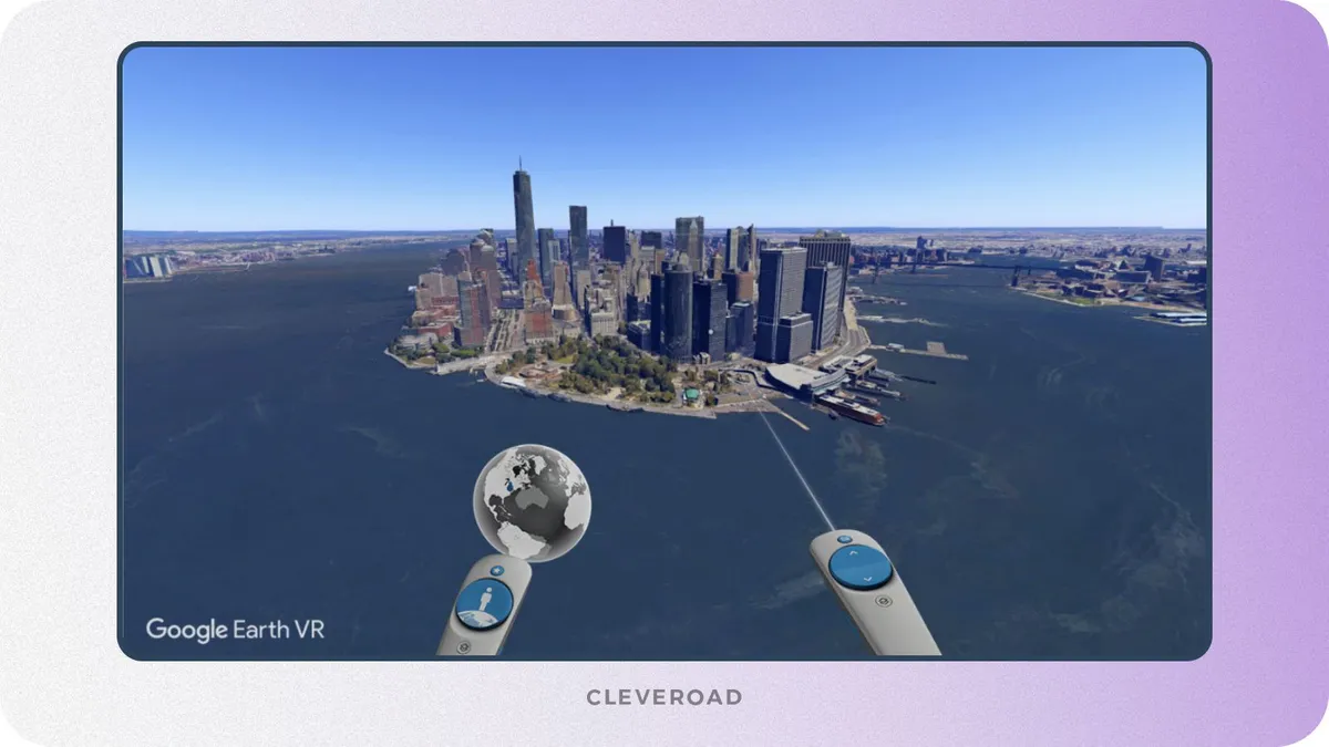 Virtual reality app development cost: Google Earth VR