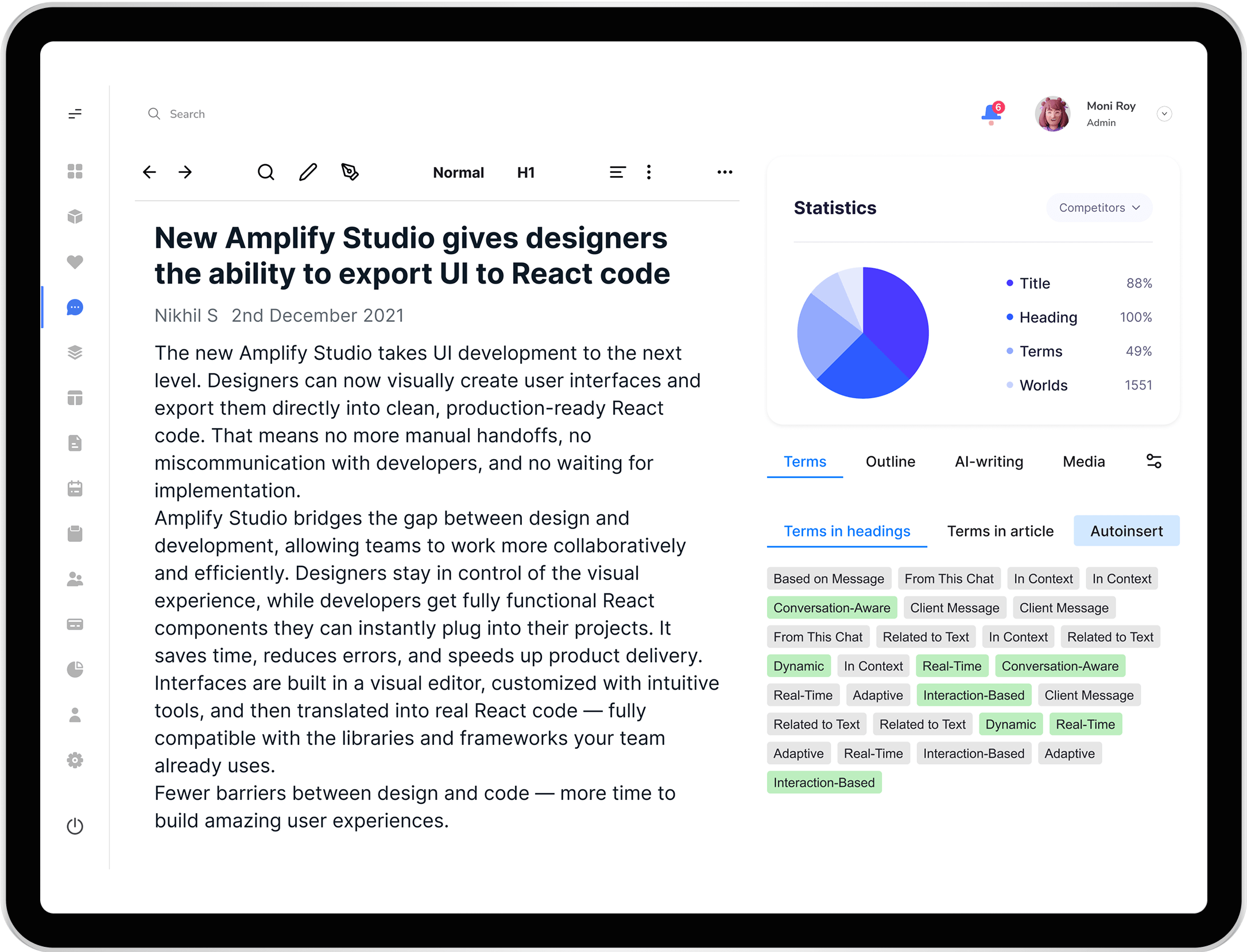 Generative AI Tool for Automated Content Creation