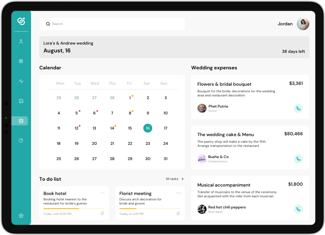 Brand new CRM for organizing weddings